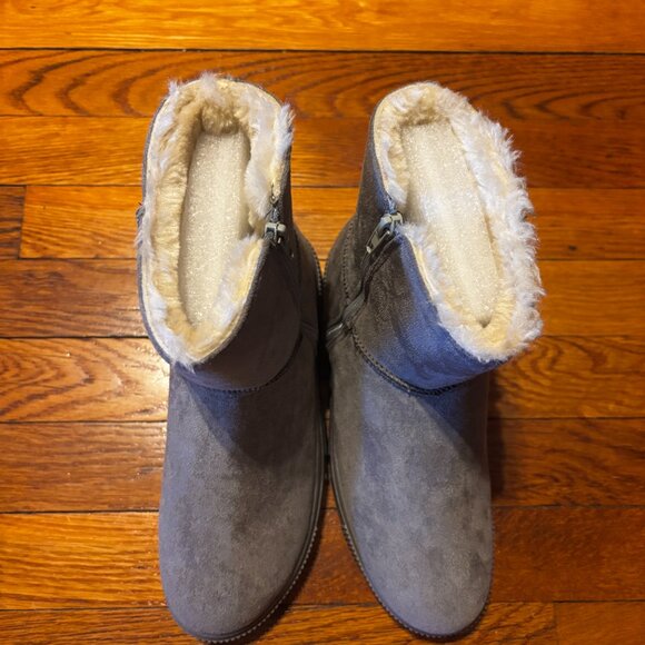 Journee Collection Women's Stelly Gray Ankle Boots Size 8 - Picture 9 of 11